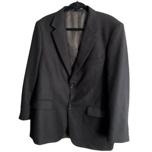 Oak Creek Black Lambs Wool Blazer 40R Two-Button Jacket Made in South Africa